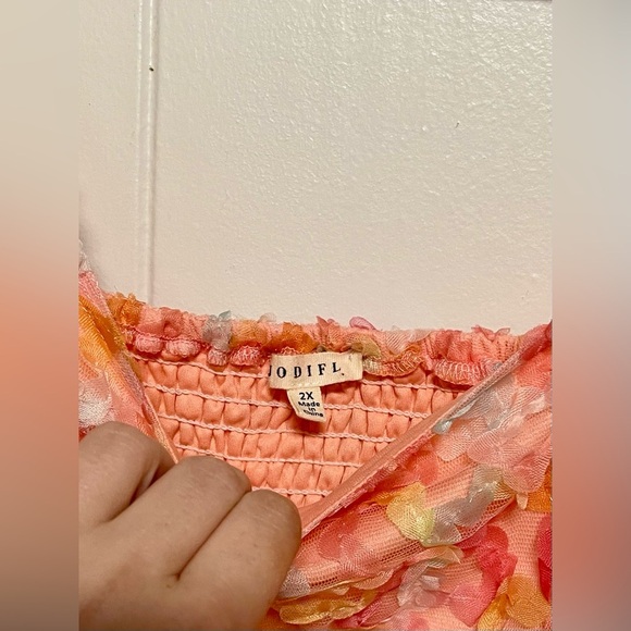 Jodifl Lover Dress, Coral Mix Size 2X - Picture 9 of 12